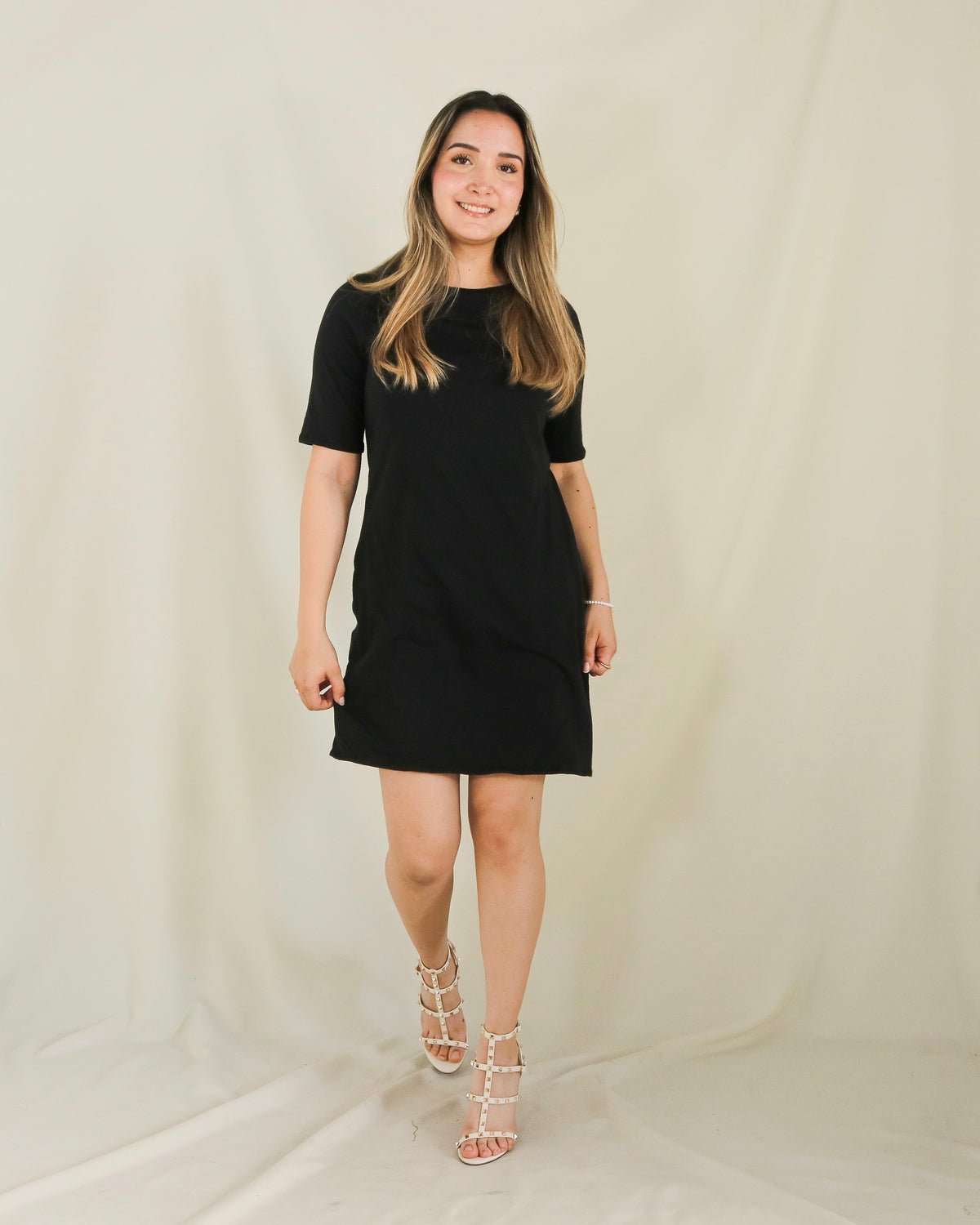 Vestido de maternidad y lactancia negro, Belinda Algodón (M y XG)