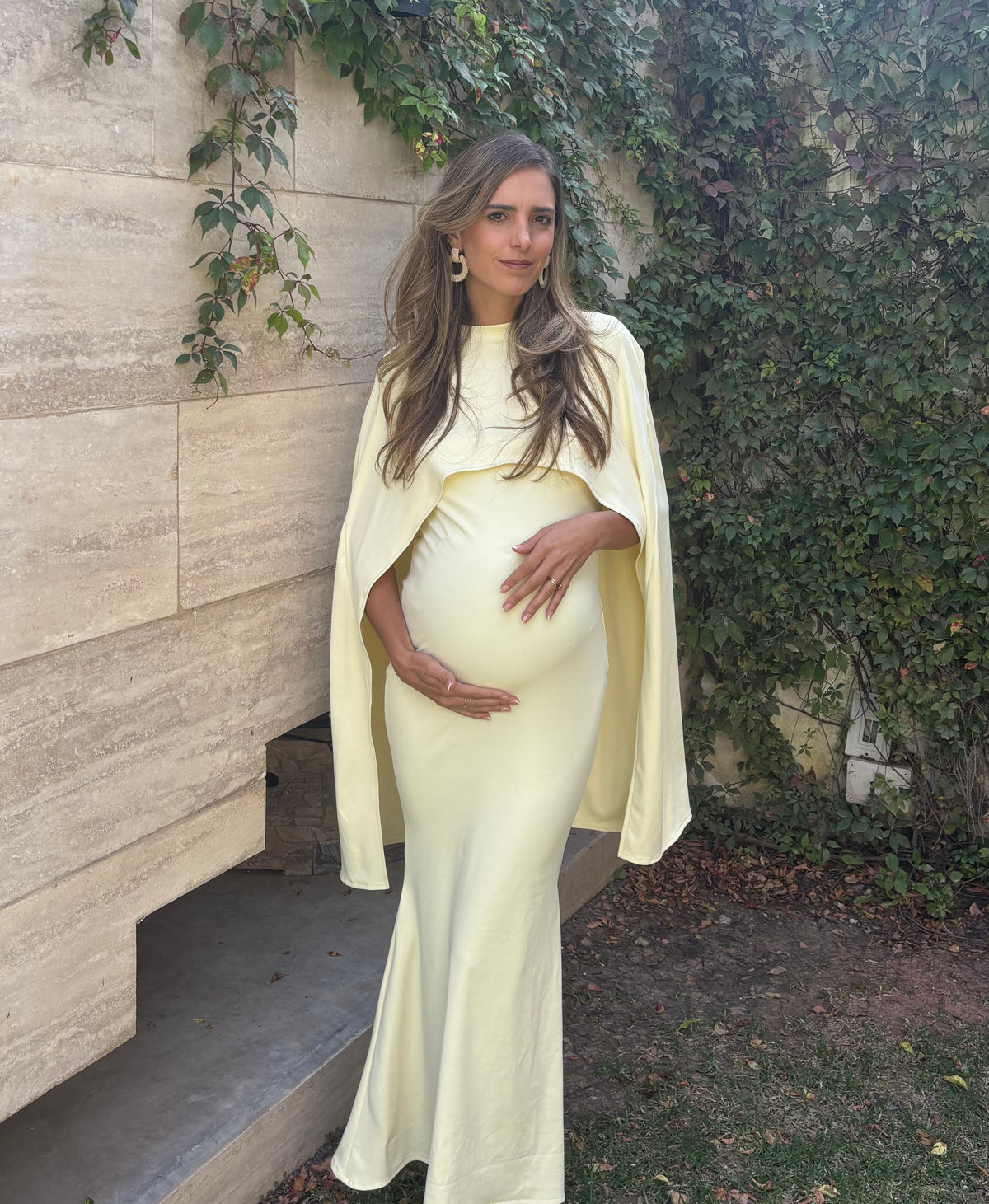 Vestido de maternidad Aline, amarillo licra