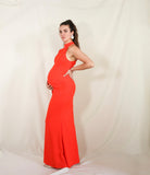 Vestido de maternidad Carola, naranja vértigo