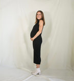 Maternity Dress, Black Turtleneck Sleeveless Long