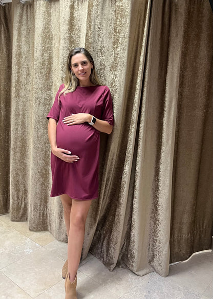 Vestido de maternidad y lactancia vino, Belinda CH