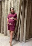 Vestido de maternidad y lactancia vino, Belinda