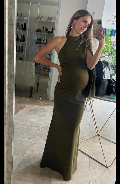 Vestido de maternidad Carola, verde olivo Ponti Roma