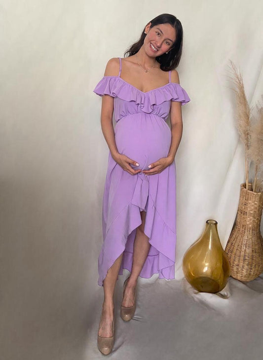 Vestido de maternidad y lactancia, carlota lila (CH) (M) (G) (XG)