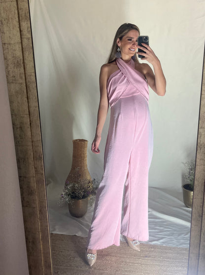 Maternity jumpsuit, White flowered