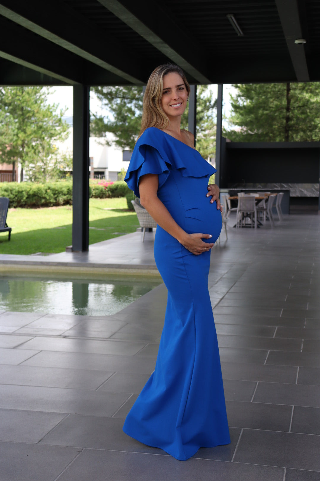 Vestido de maternidad, Astrid azul vivo CH
