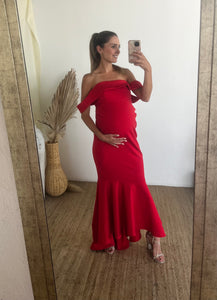 Vestido de maternidad Renata, rojo