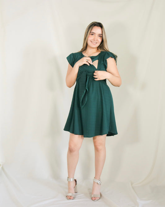 Nursing dress Romina blue white flowers