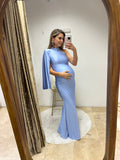 Vestido de maternidad Carola, azul brilloso