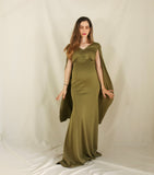 Vestido de maternidad Eliana, verde olivo neopreno