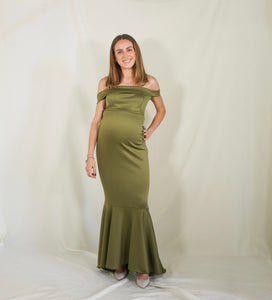 Vestido de maternidad Renata, verde olivo