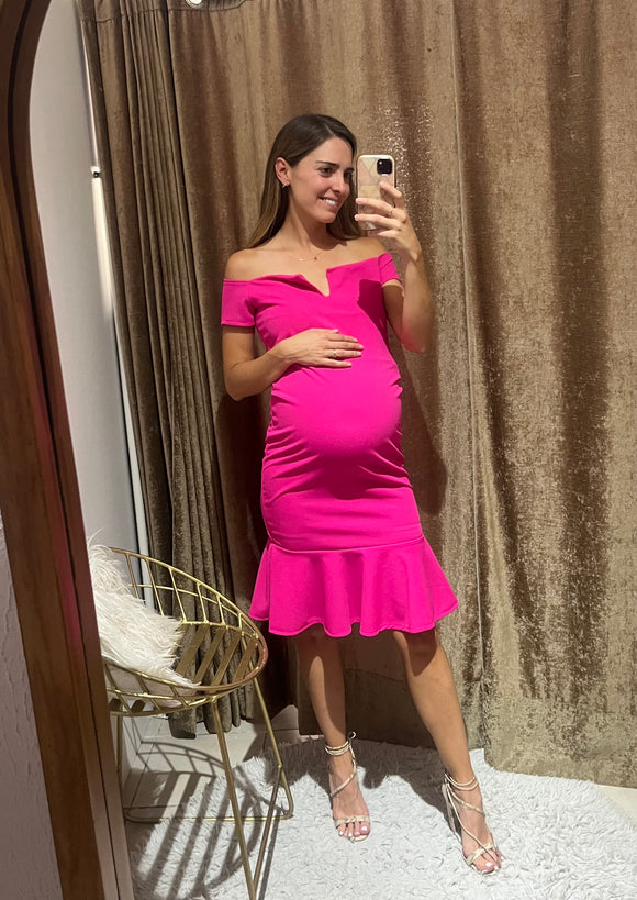 Vestido de maternidad, Itzel rosa barbie