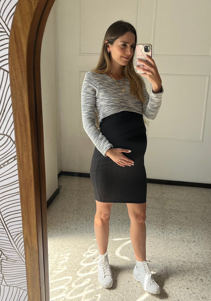 Vestido de maternidad y lactancia negro Larisa