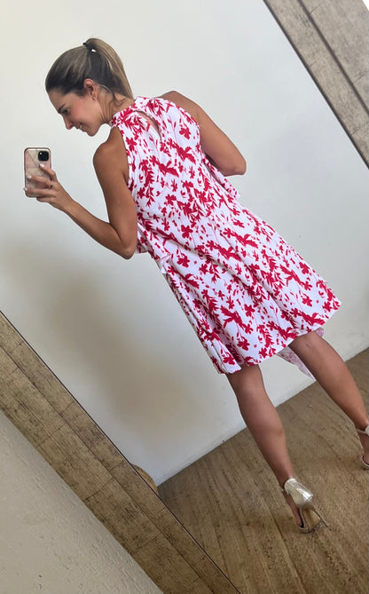 Vestido de maternidad y lactancia Ariel, roja flores CH