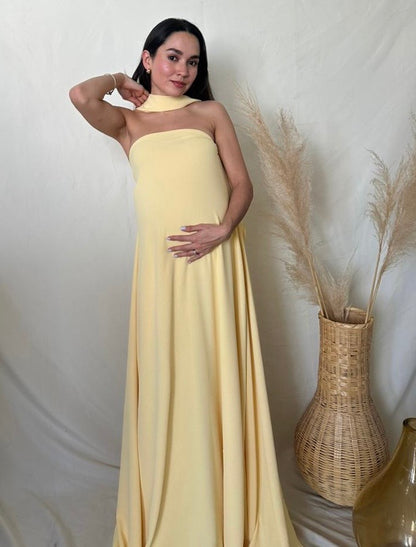 Vestido de Maternidad, Adela amarillo pastel (CH)