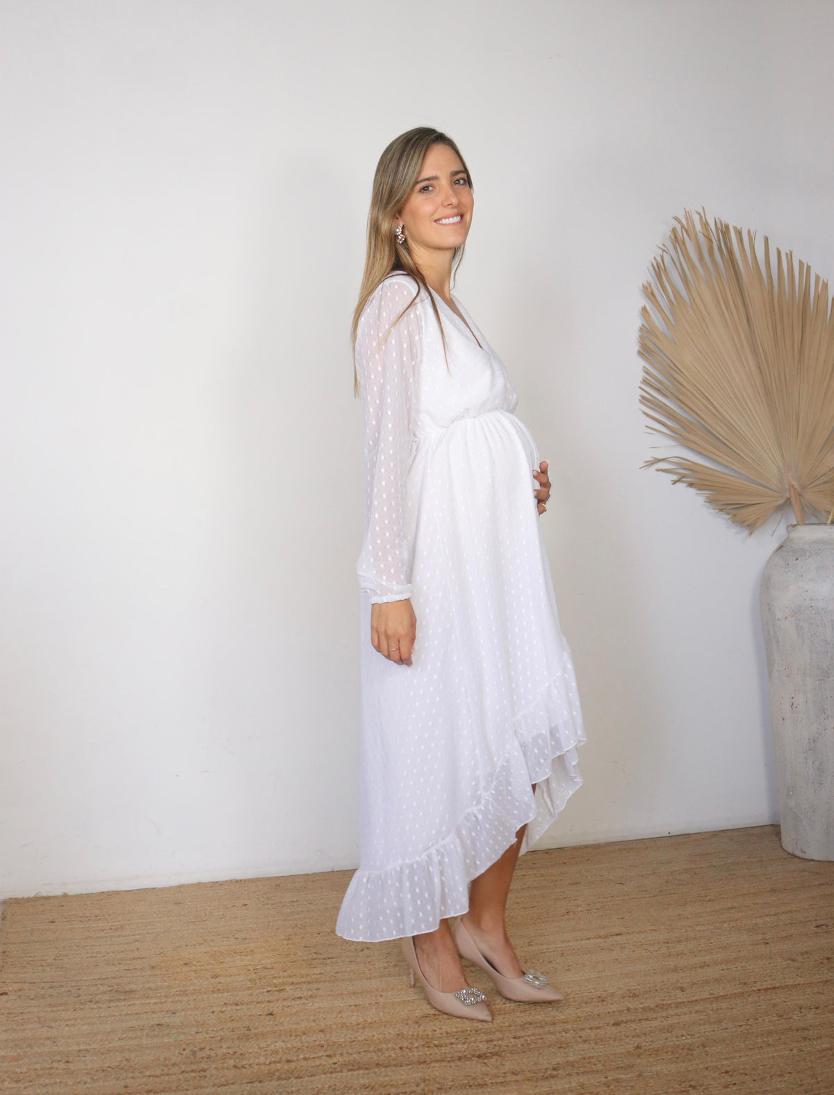 Maternity dress, Sofia/Carlota white dots