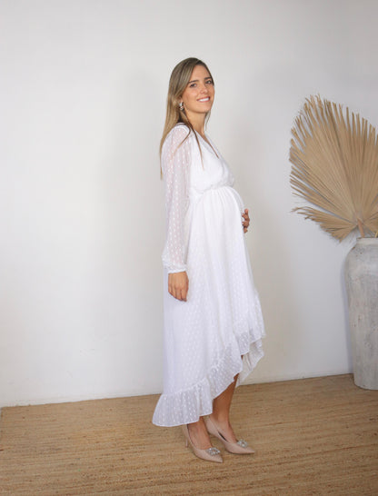 Maternity dress, Sofia/Carlota white dots