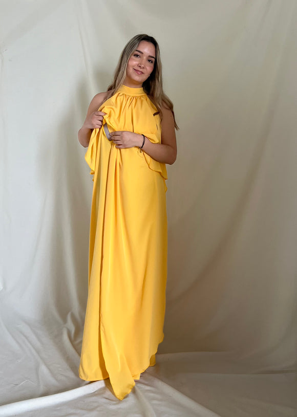 Vestido Ariel de maternidad y lactancia amarillo