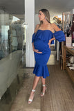 Vestido de maternidad, azul imperial ponti loredana