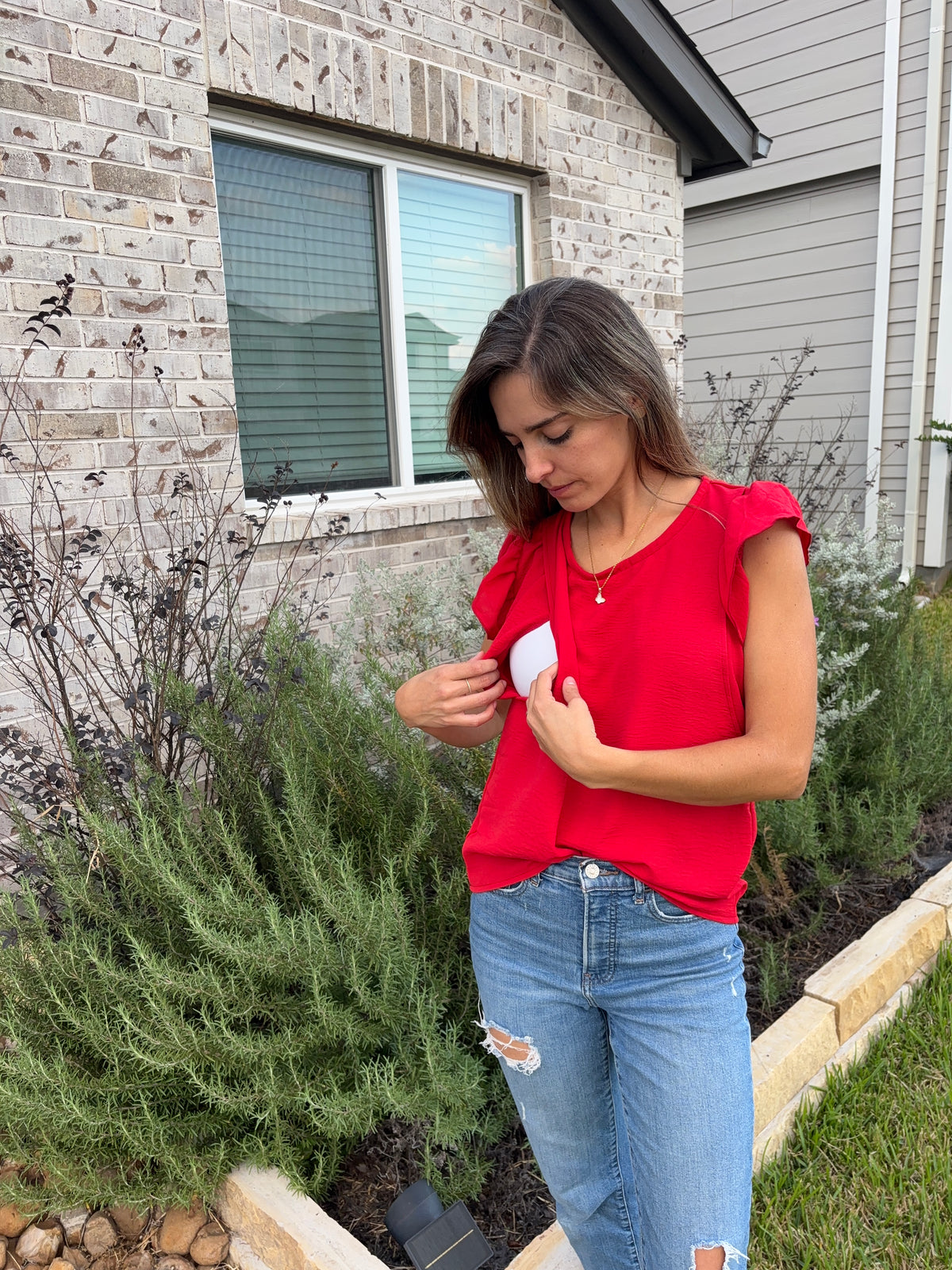 Nursing blouse, Andy red