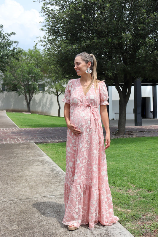 Vestido de maternidad Nelly rosa encaje