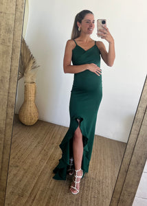 Vestido Ines, verde neopreno