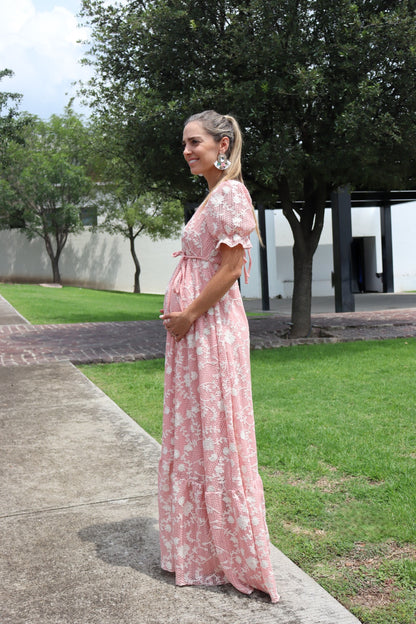 Vestido de maternidad Nelly rosa encaje