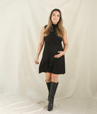 Maternity Dress, Black Turtleneck Sleeveless