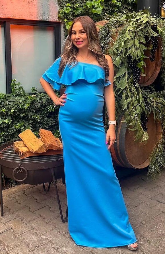 Vestido de maternidad, Astrid azul  roma azul frances