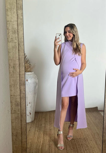 Vestido maternidad Elena lila neopreno
