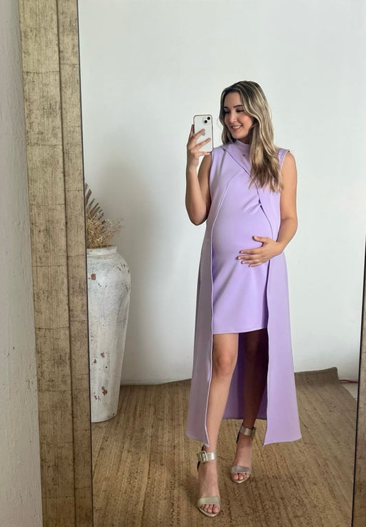 Vestido maternidad Elena lila neopreno
