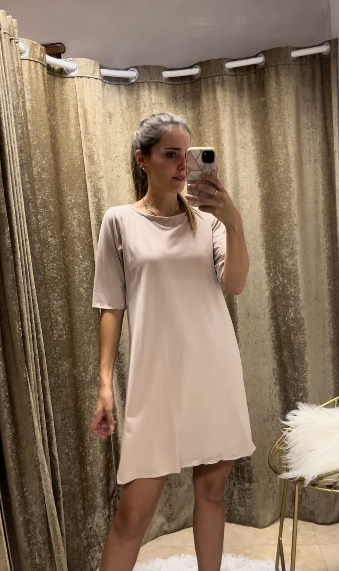 Vestido de maternidad y lactancia camell Belinda