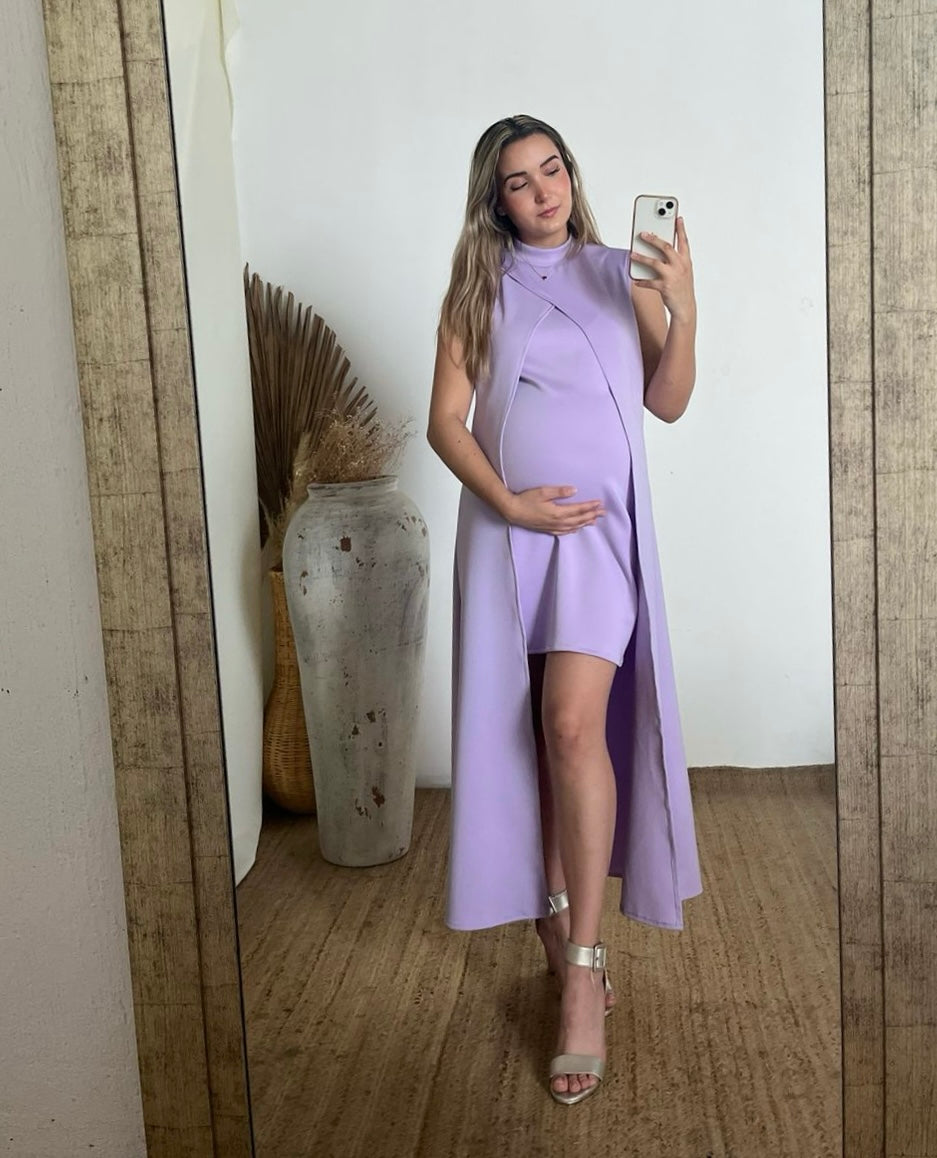 Vestido maternidad Elena lila neopreno
