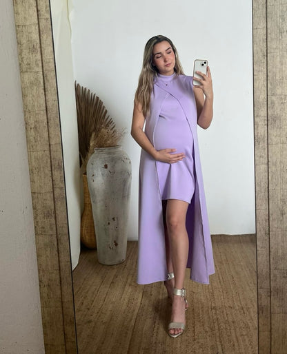 Vestido maternidad Elena lila neopreno