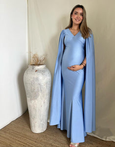 Vestido de maternidad Eliana, azul cielo brilloso