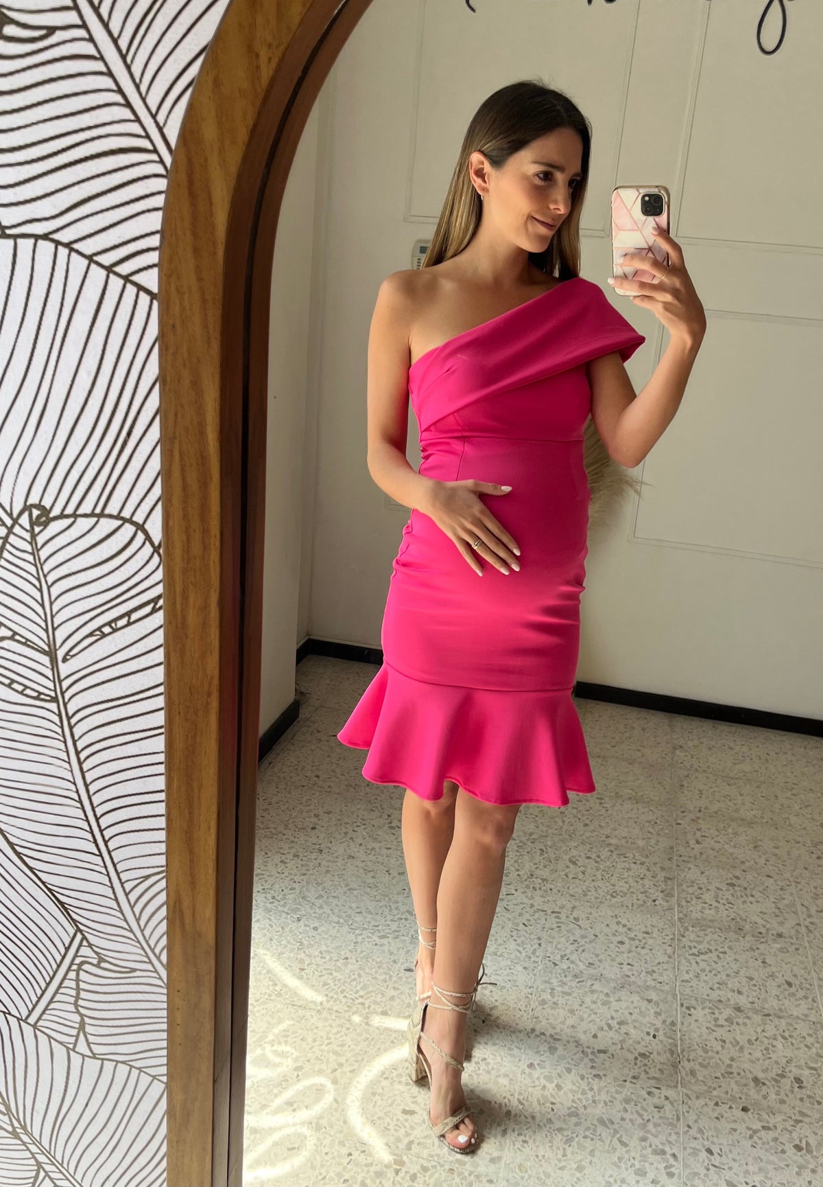 Vestido de maternidad María José rosa barbie ponti CH, M, XG