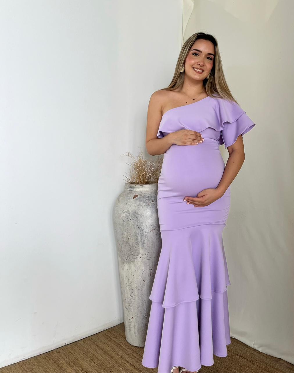 Vestido Maternidad,  Regina lila neopreno G