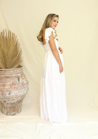 Vestido de Maternidad, Dalia blanco M y XG