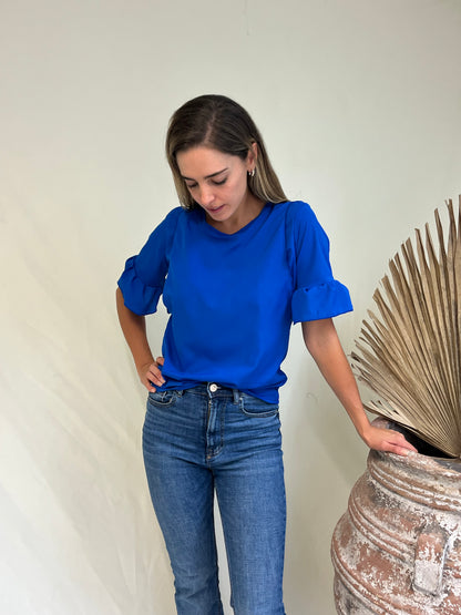 Blusa de lactancia Georgina, azul rey
