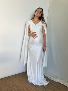 Vestido de maternidad Eliana, ivory brilloso