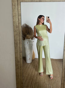 Conjunto de maternidad Mayte, verde brilloso