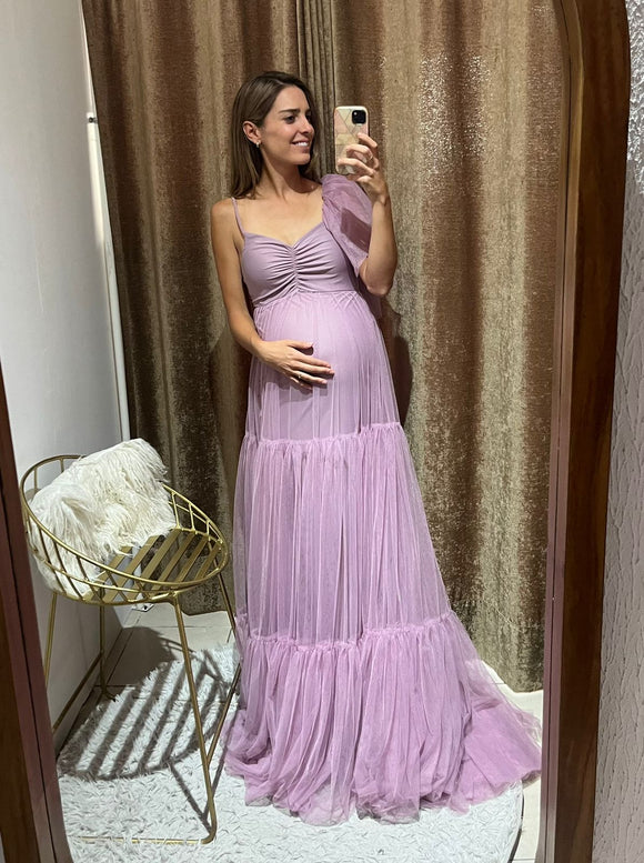 Vestido de maternidad tul, lila CH