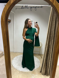 Vestido de maternidad Carola, verde neopreno CH y XG