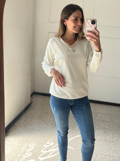 Sueter/blusa Daniela ivory CH-L-XL