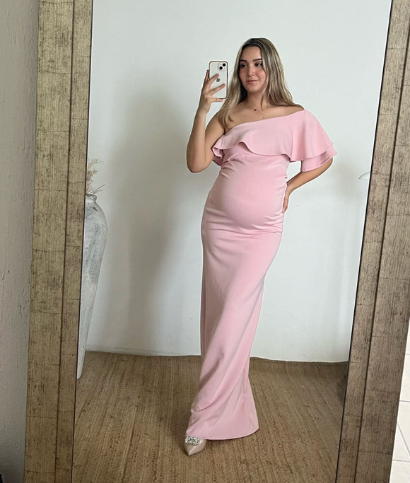 Vestido de maternidad Astrid, Rosado claro neopreno