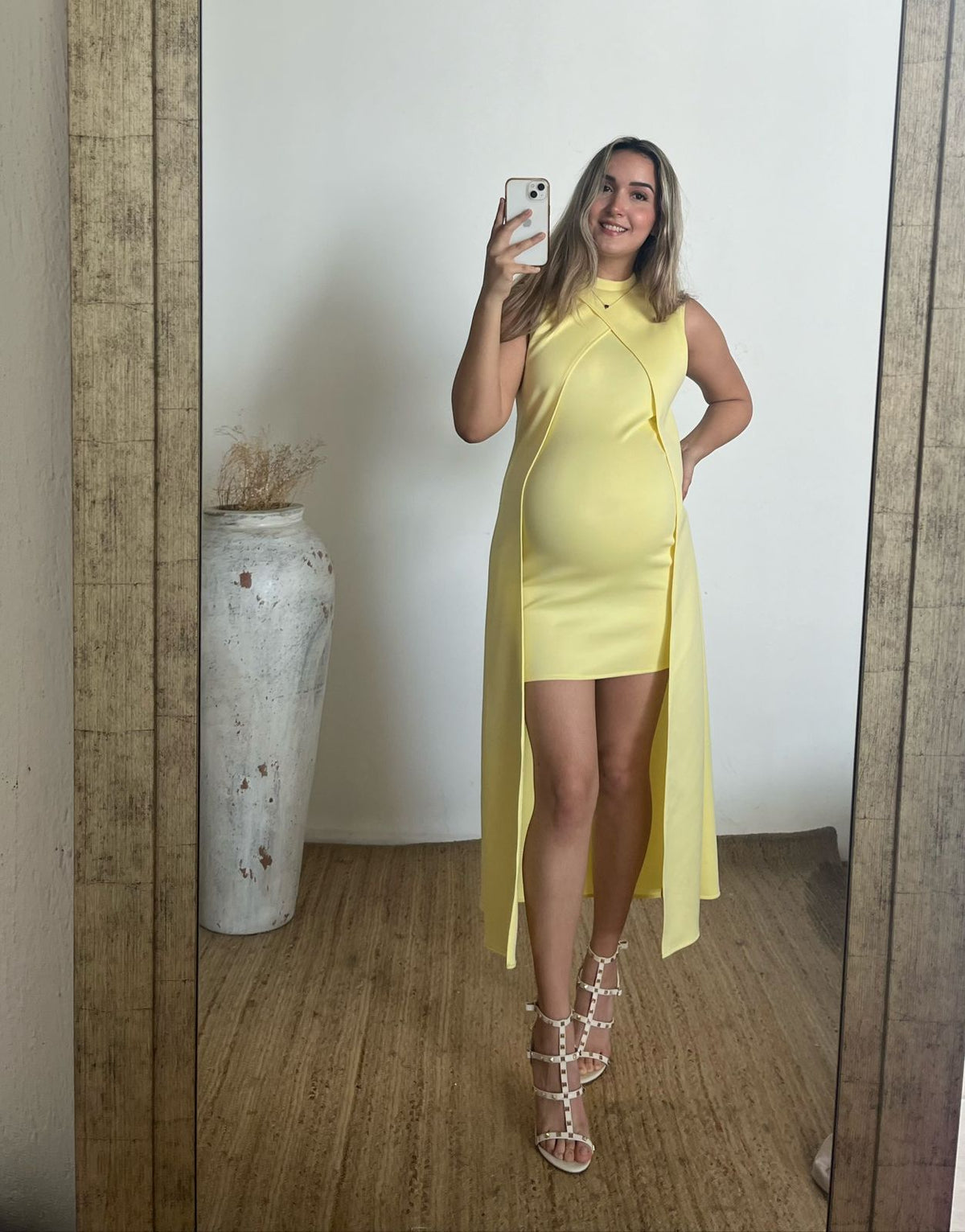 Vestido maternidad Elena amarillo licra