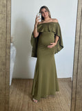 Vestido de maternidad Amparo, verde olivo neopreno