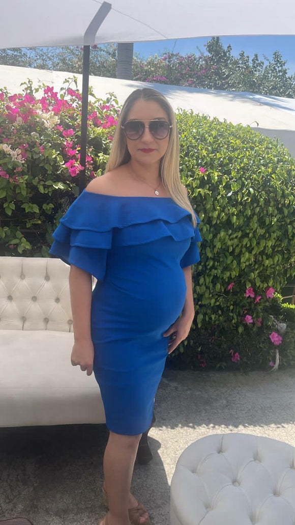 Vestido de maternidad, Alejandra azul vivo