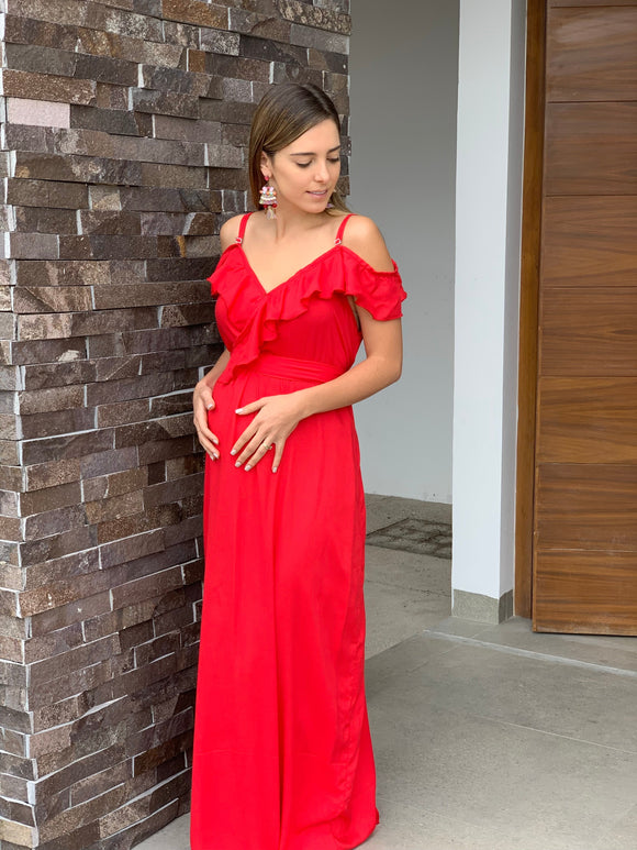 Vestido de maternidad, Dayana rojo CH