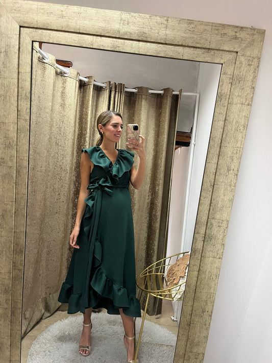 Vestido de maternidad María Luisa, verde L y XL
